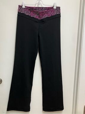 Victoria's Secret Black Joggers with Pink Logo Waistband